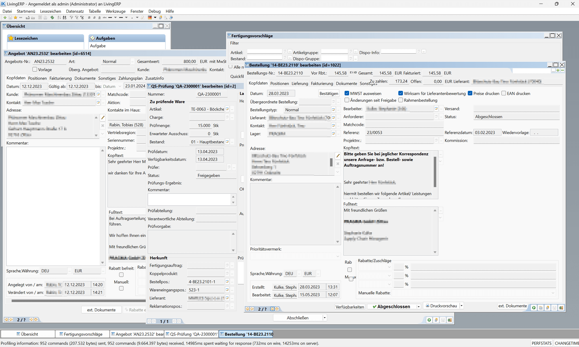 Ansicht Übersicht - IKOffice LivingERP - Integration durch eigene Workflow-Gestaltung
